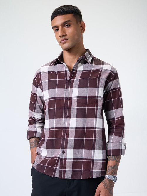 Plaid Shirt: Russet Men Relaxed Shirts