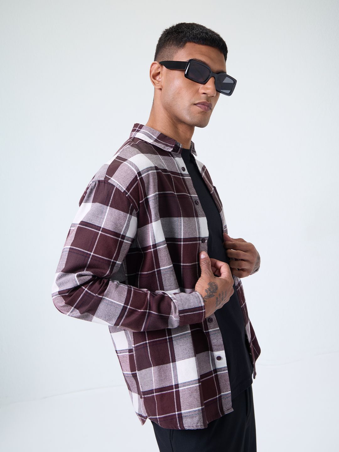 Plaid Shirt: Russet Men Relaxed Shirts
