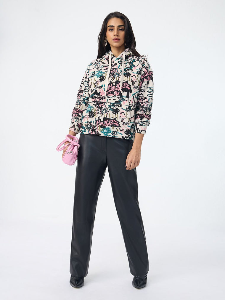 TSS Originals: Pink Scribble Women Oversized Hoodies