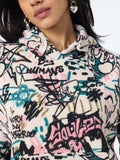 TSS Originals: Pink Scribble Women Oversized Hoodies