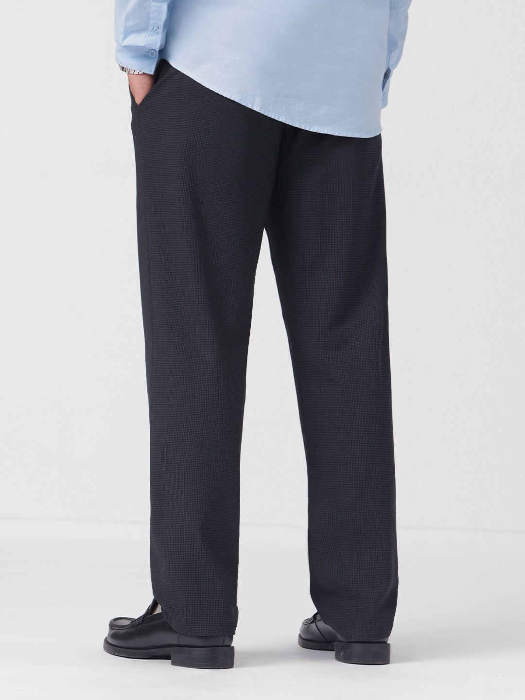 Pleated Pants: Regal Navy Men Super Flex Pants