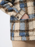 Plaid Teddy Shacket: Brown Women Shackets