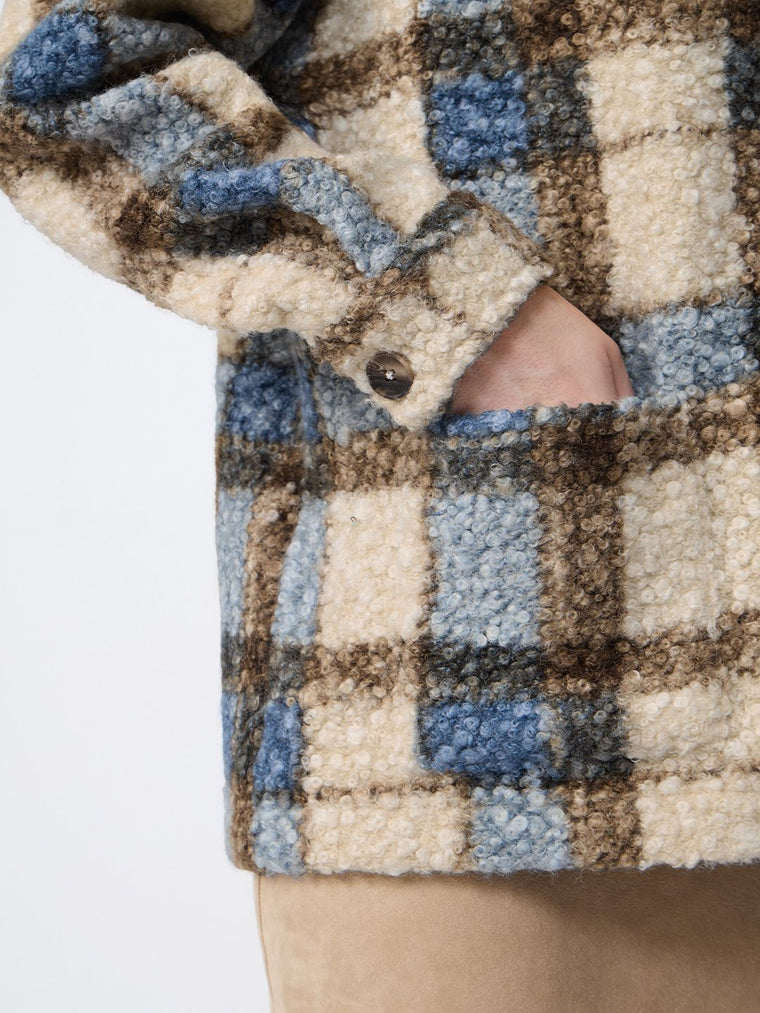 Plaid Teddy Shacket: Brown Women Shackets