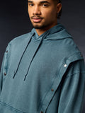 Korean Hoodie: Teal Men Oversized Hoodies