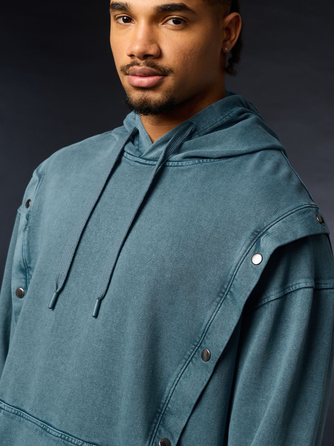 Korean Hoodie: Teal Men Oversized Hoodies
