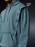 Korean Hoodie: Teal Men Oversized Hoodies