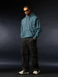 Korean Hoodie: Teal Men Oversized Hoodies