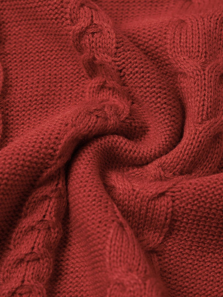 Cable-Knit Sweater: Flame Women Oversized Sweaters