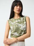 Jacquard Vest: Landscape Women Knit Tops