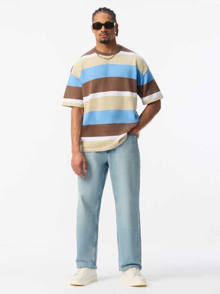 Flatknit Stripe T-Shirt: Nautica Oversized T-Shirts