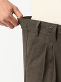 Korean Striped Pants: Walnut Brown Men Super Flex Pants