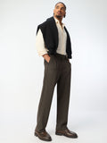 Korean Striped Pants: Walnut Brown Men Super Flex Pants