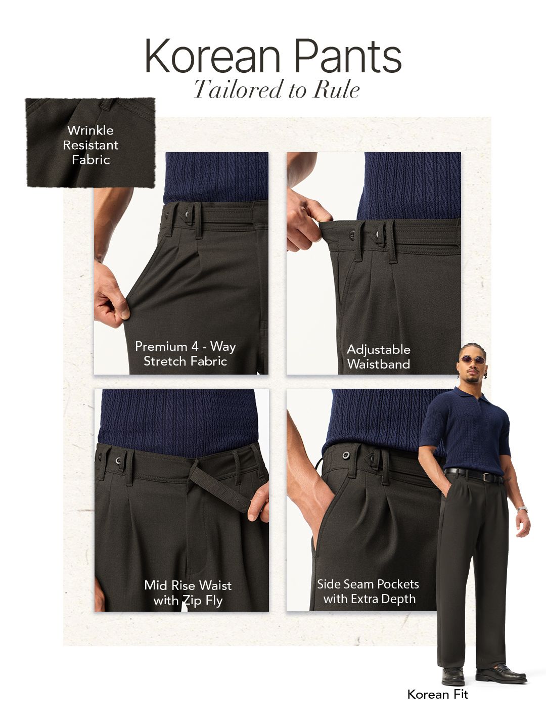 Korean Pants: Timber Men Super Flex Pants