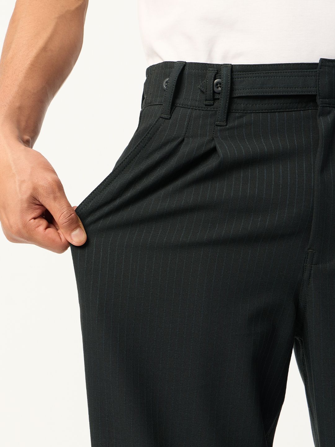 Korean Pants: Black Stripes Men Super Flex Pants