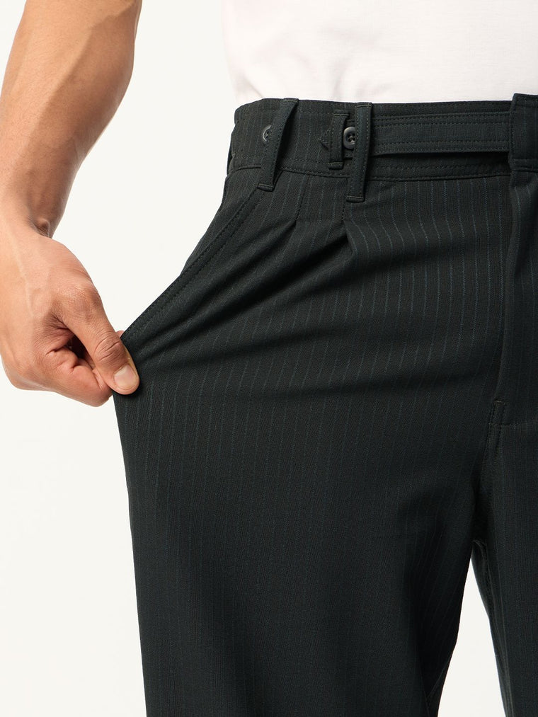 Korean Pants: Black Stripes Men Super Flex Pants