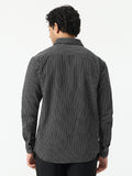 Cotton Linen Stripes: Midnight Blue Cotton Linen Shirts
