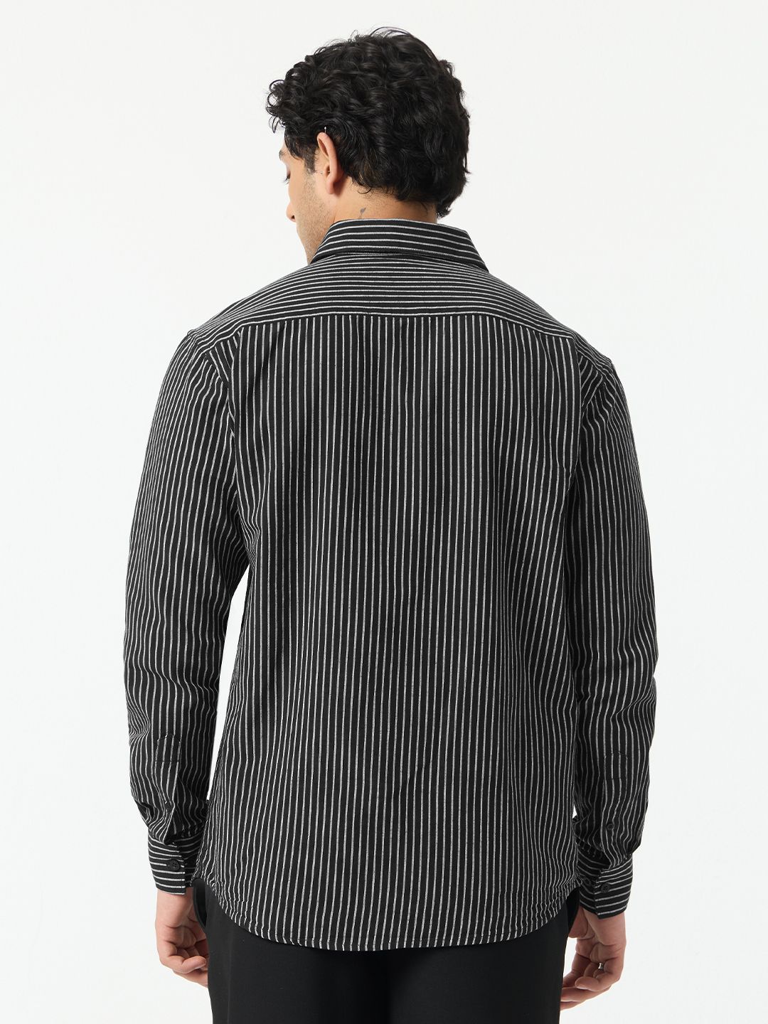 Cotton Linen Stripes: Midnight Blue Cotton Linen Shirts