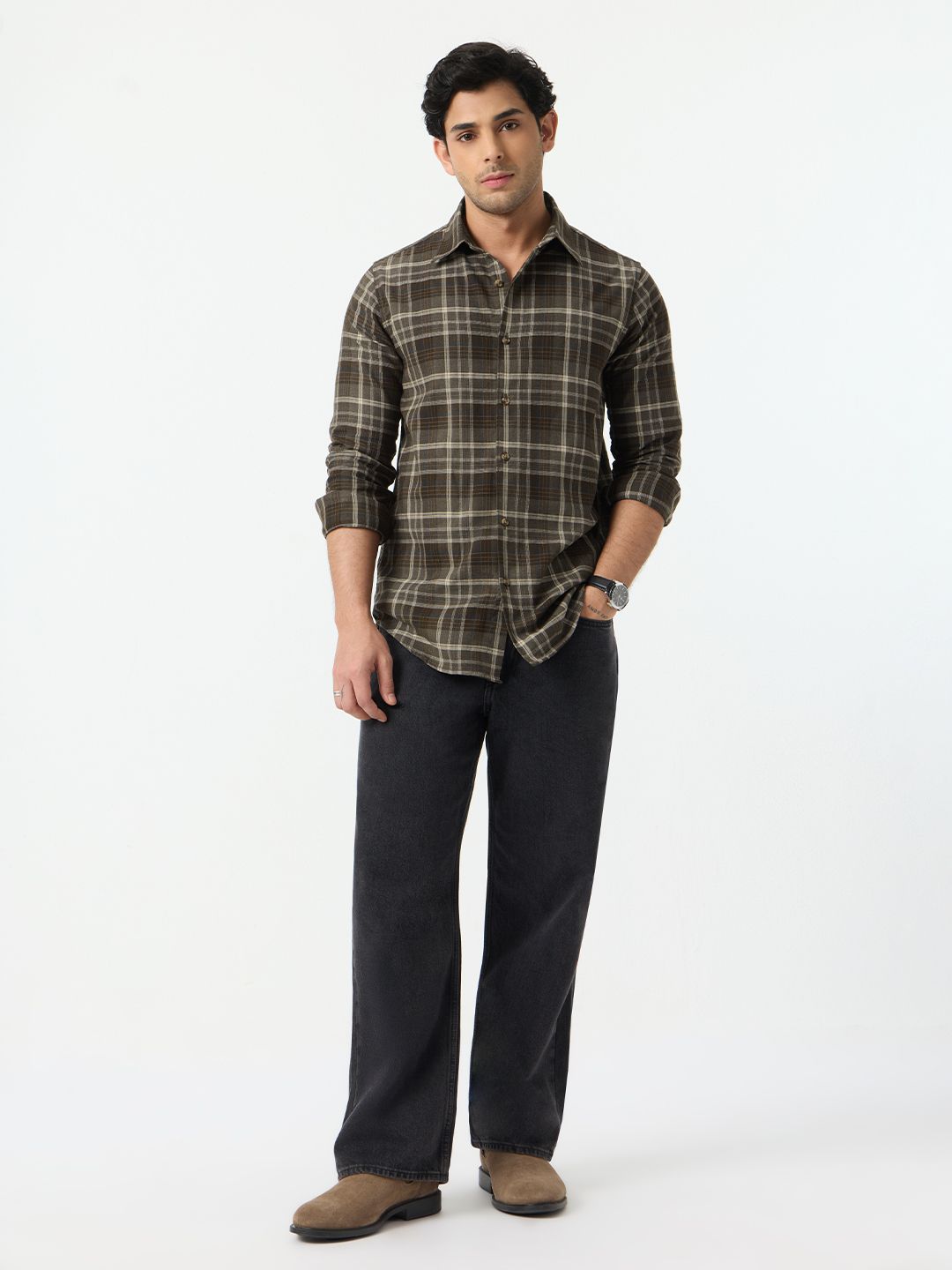 Plaid Shirt: Sepia Shirts