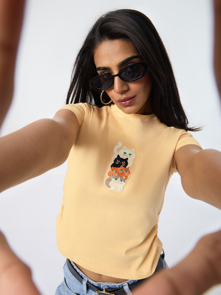 Pet Stories: Pile Of Cats Women Fitted T-Shirts