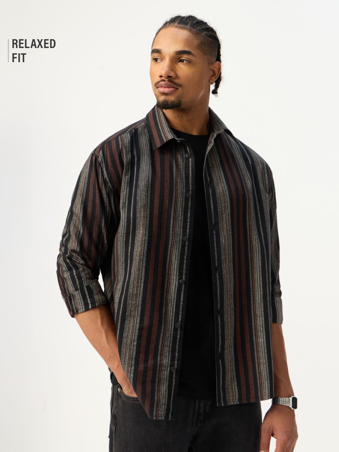 Striped Shirt: Roman Men Relaxed Shirts