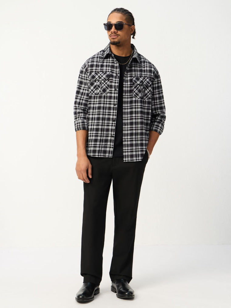 Plaid Shirt: Black Pearl Men Utility Shirts