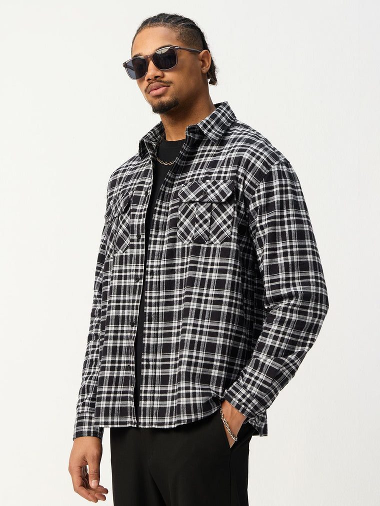 Plaid Shirt: Black Pearl Men Utility Shirts