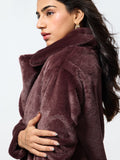 Fur Jacket: Wine Women Oversized Jackets