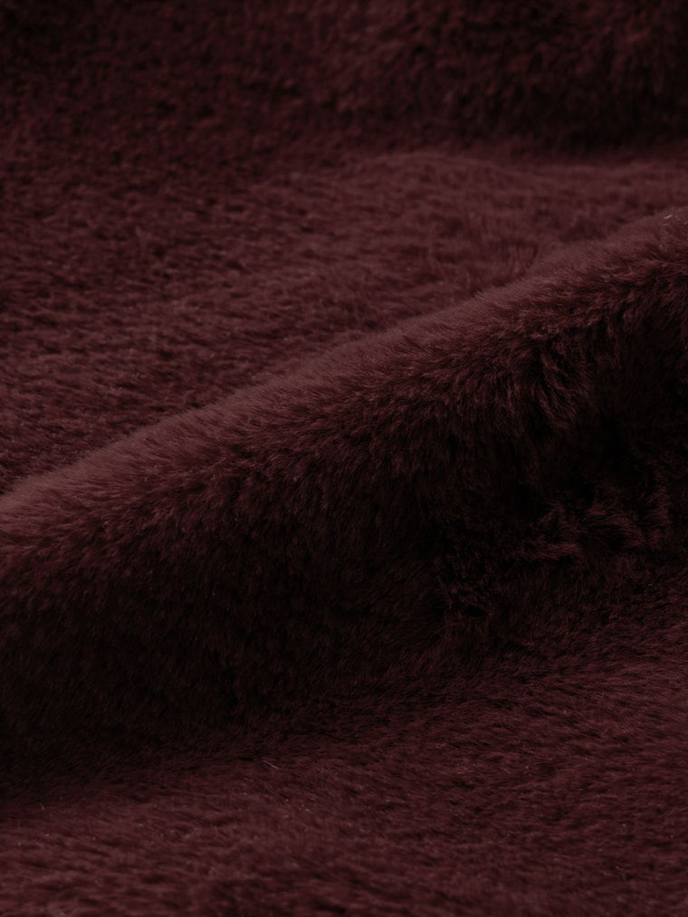 Fur Jacket: Wine Women Oversized Jackets