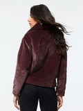 Fur Jacket: Wine Women Oversized Jackets