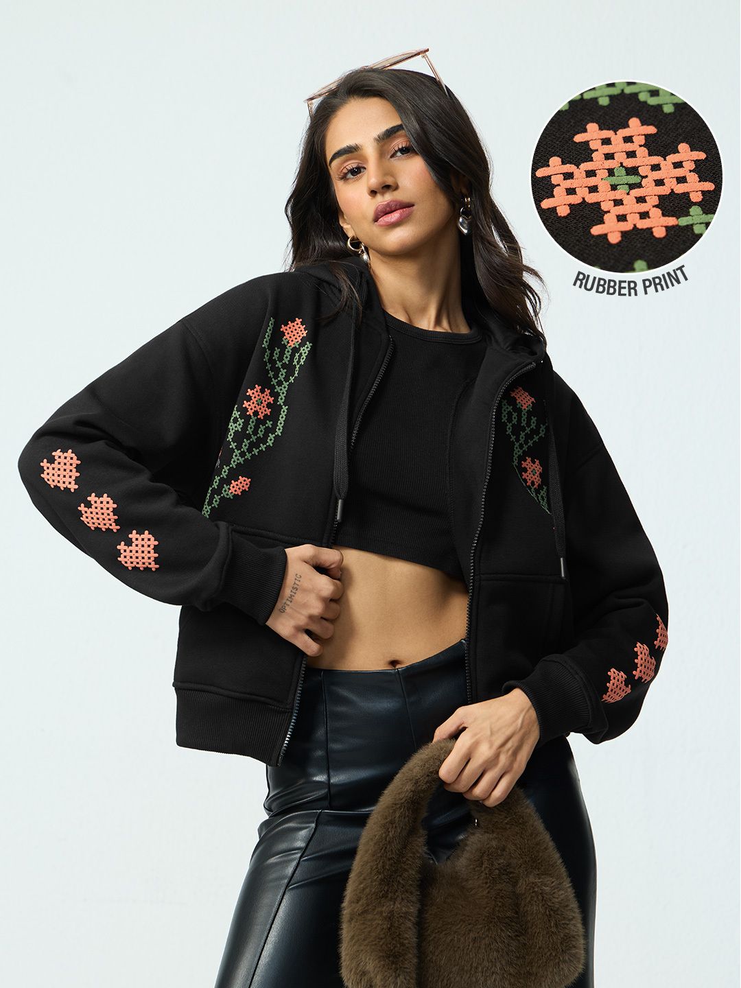 TSS Originals: Pixel Art Women Oversized Zipper Hoodies