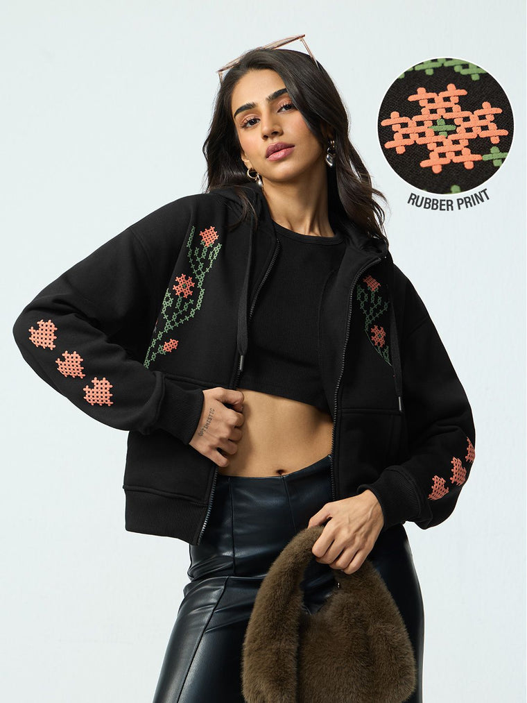 TSS Originals: Pixel Art Women Oversized Zipper Hoodies