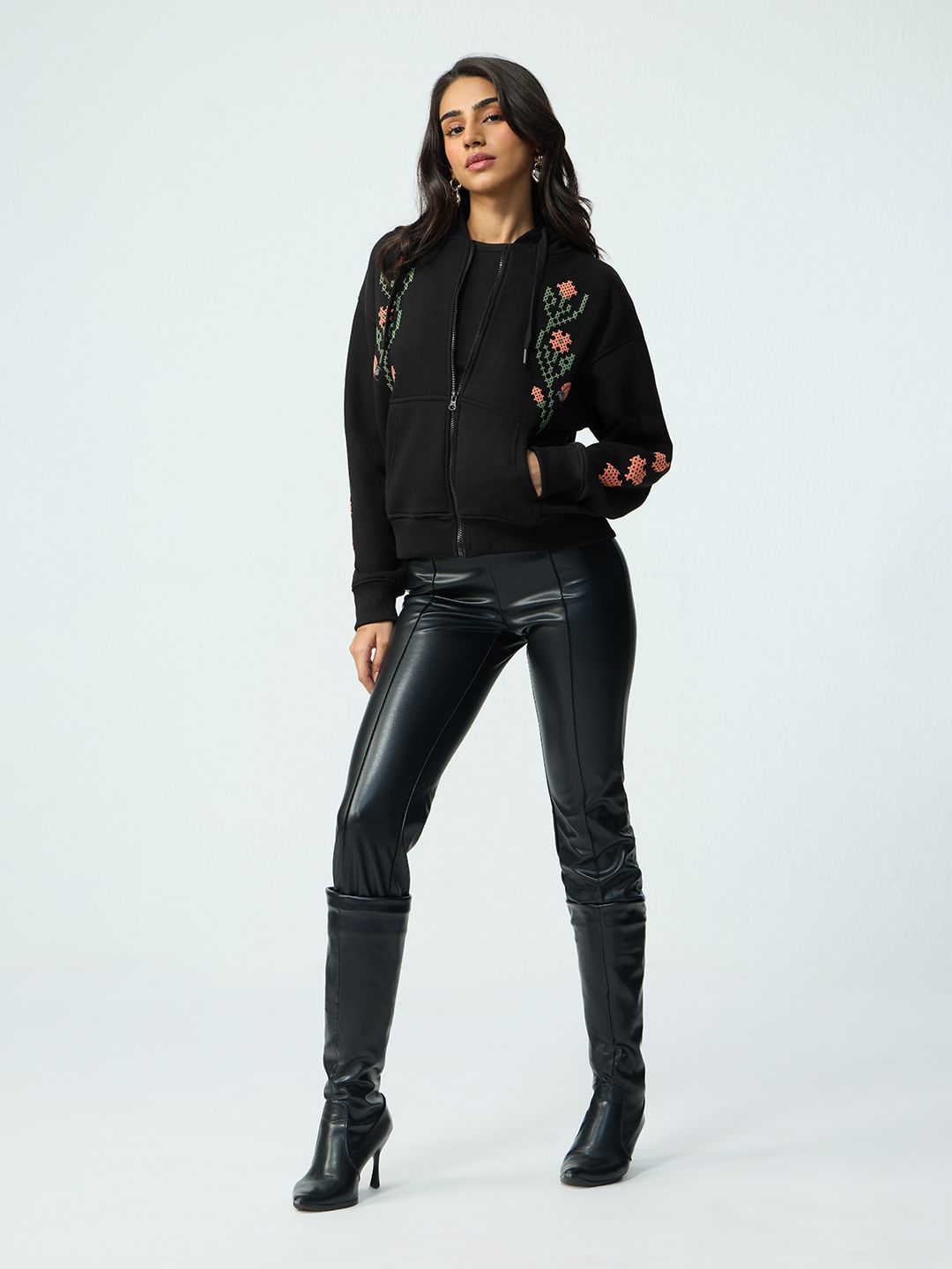 TSS Originals: Pixel Art Women Oversized Zipper Hoodies