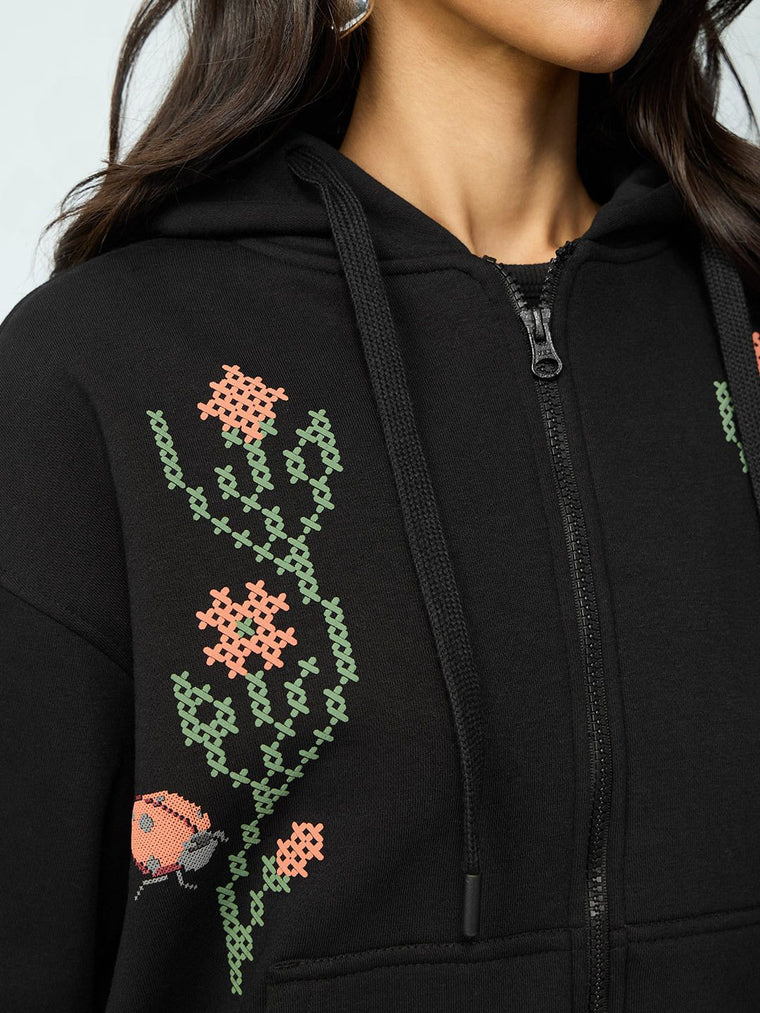 TSS Originals: Pixel Art Women Oversized Zipper Hoodies
