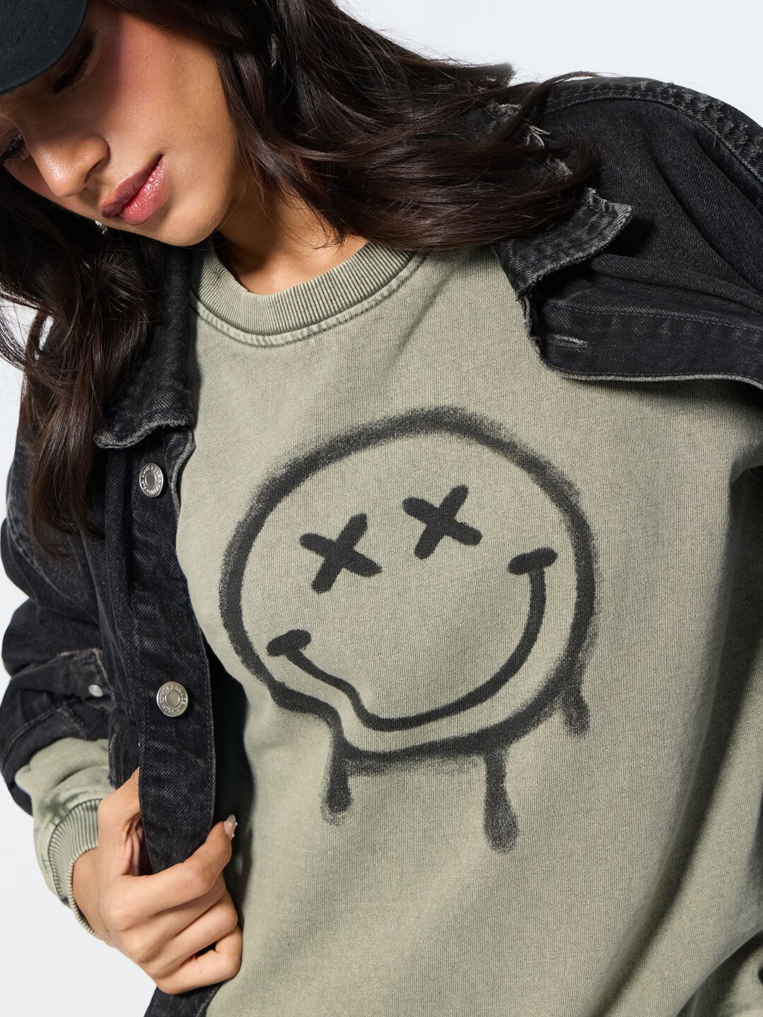 S.W.SMILEY: Graffiti Women Oversized Sweatshirts
