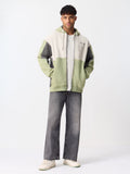 Colourblock Hoodie: Sage Stone Men Oversized Hoodies
