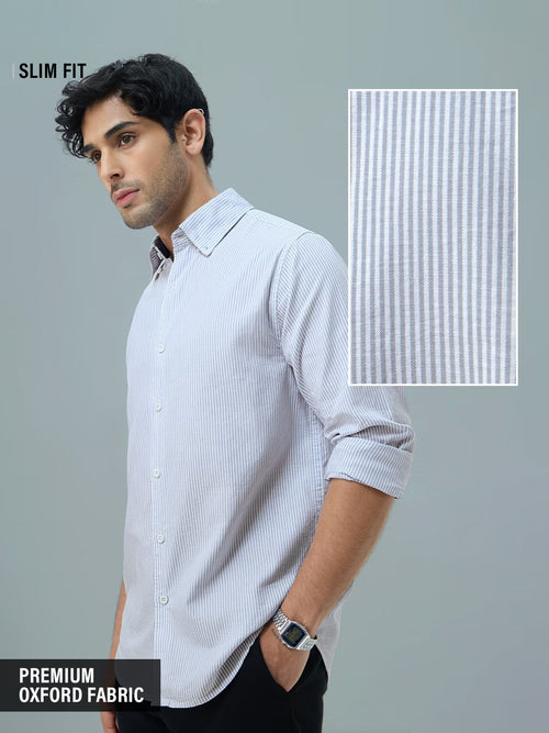 Oxford Stripes: Ice Blue Shirts