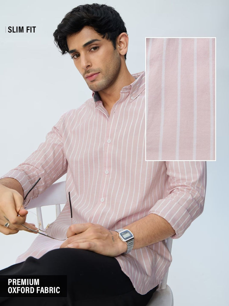 Oxford Stripes: Pink Mirage Shirts