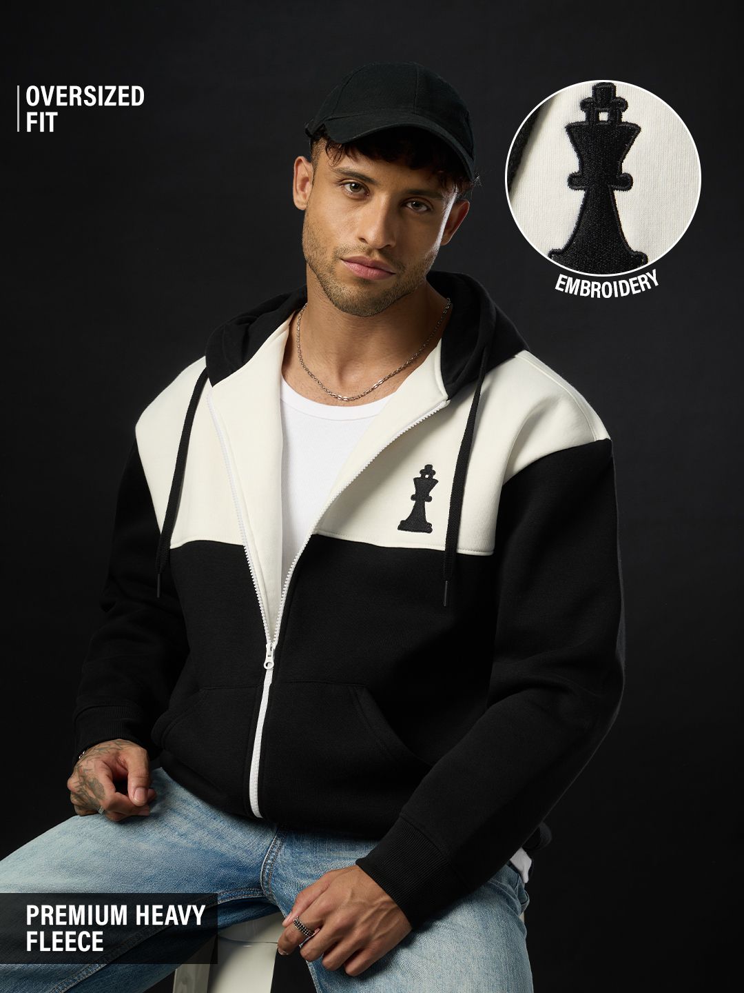 Oversized Hoodie: Checkmate Men Oversized Hoodies