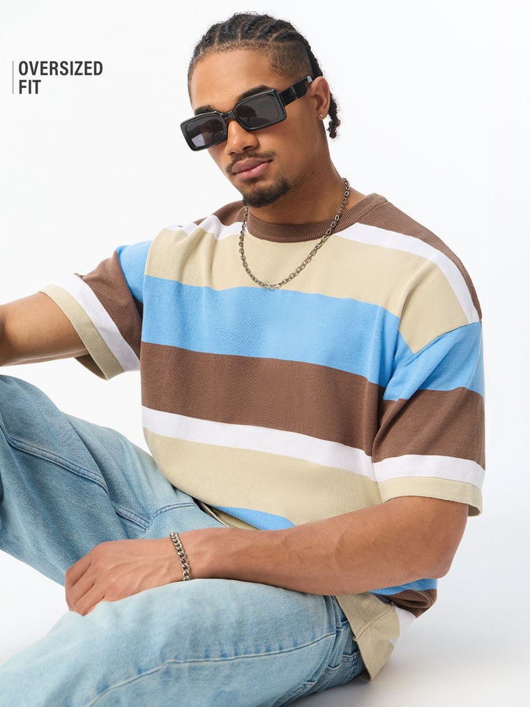 Flatknit Stripe T-Shirt: Nautica Oversized T-Shirts