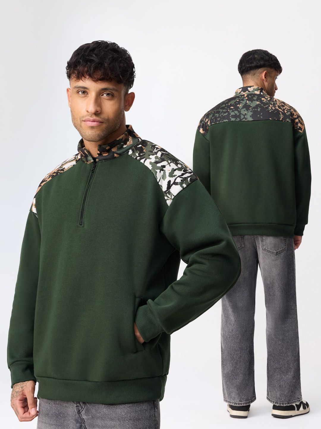 Oversized Sweatshirt: Botanical Whisper Men Oversized Sweatshirts