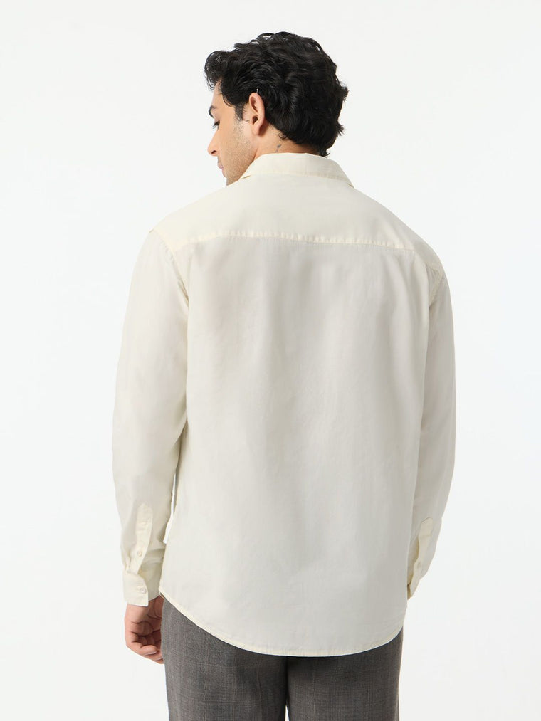 Signature Solids: Ivory White Men Relaxed Shirts