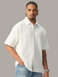 Textured Shirt: Eggshell Oversized Shirts