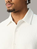 Textured Shirt: Eggshell Oversized Shirts