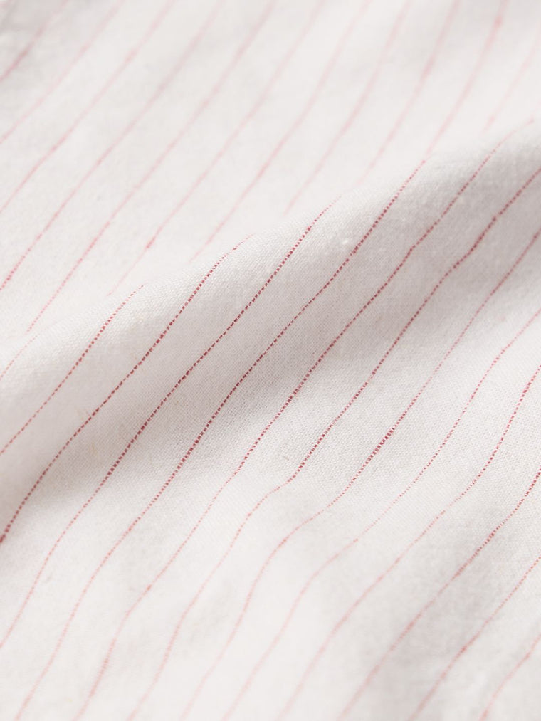 Cotton Linen Shirt: Ruby Streak Women Regular Shirts