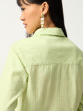 Cotton Linen Shirt: Limona Women Regular Shirts