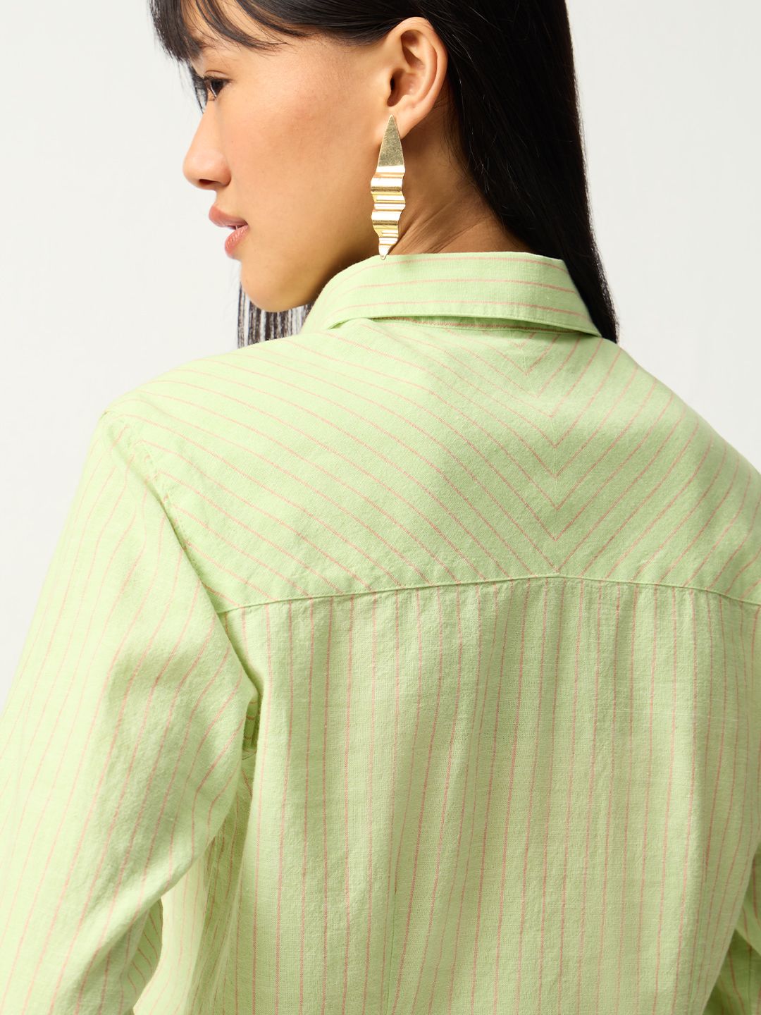 Cotton Linen Shirt: Limona Women Regular Shirts