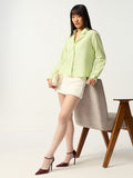 Cotton Linen Shirt: Limona Women Regular Shirts