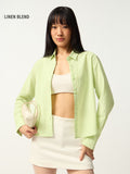 Cotton Linen Shirt: Limona Women Regular Shirts