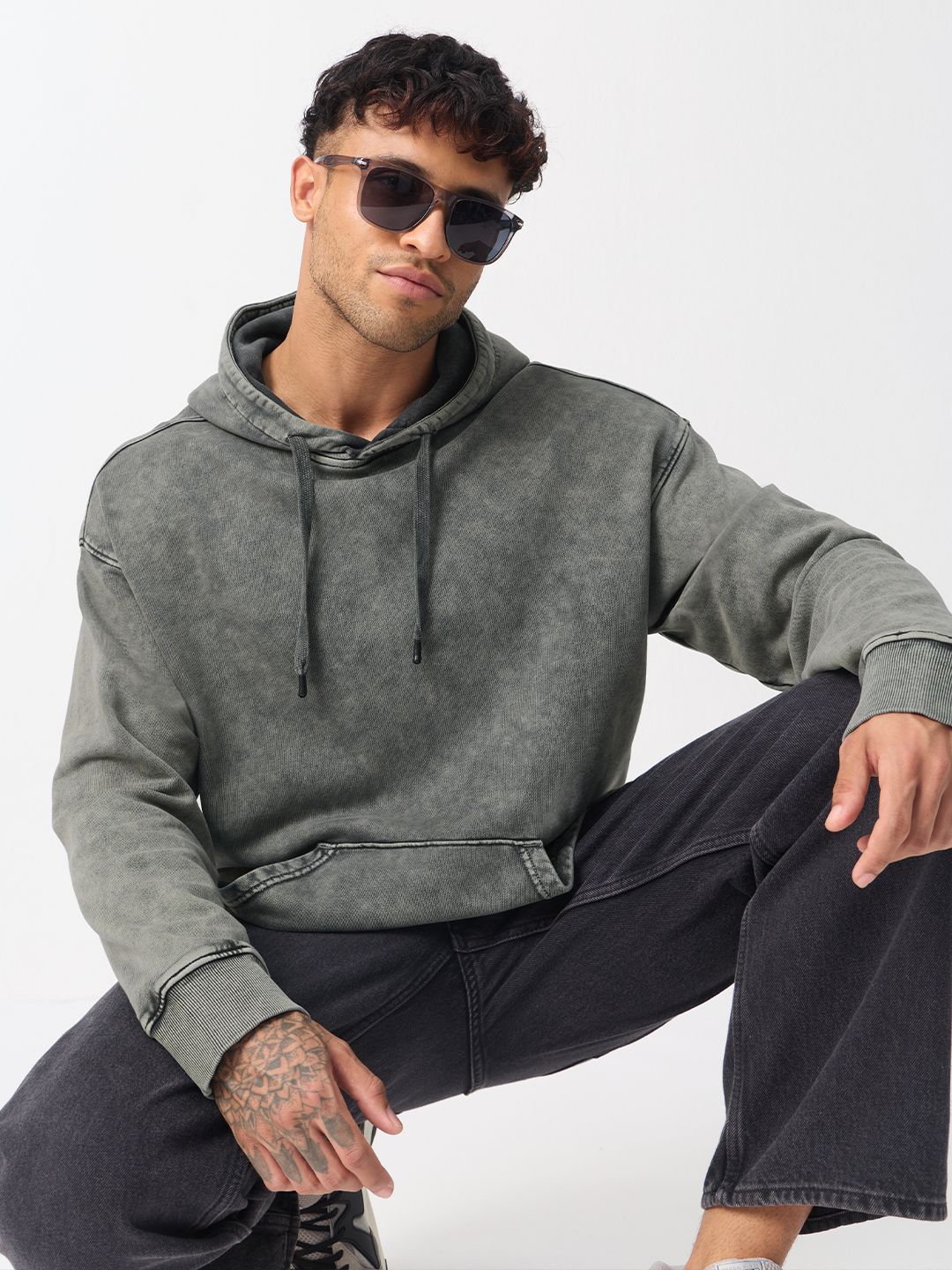 Oversized Hoodie: Ash Grey Men Oversized Hoodies