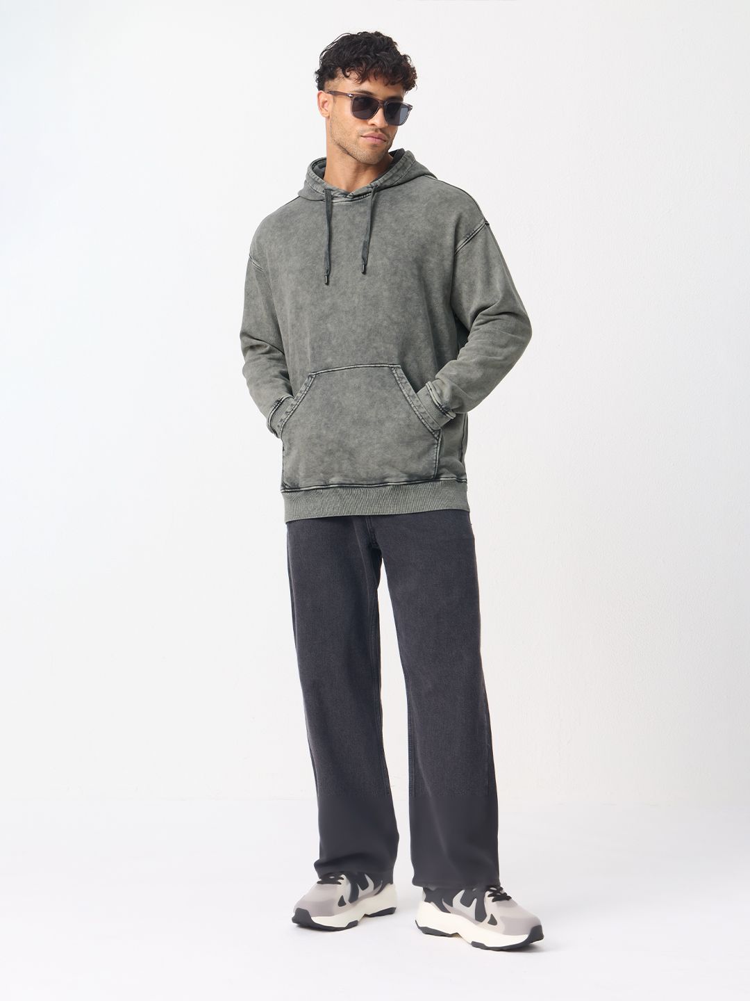 Oversized Hoodie: Ash Grey Men Oversized Hoodies